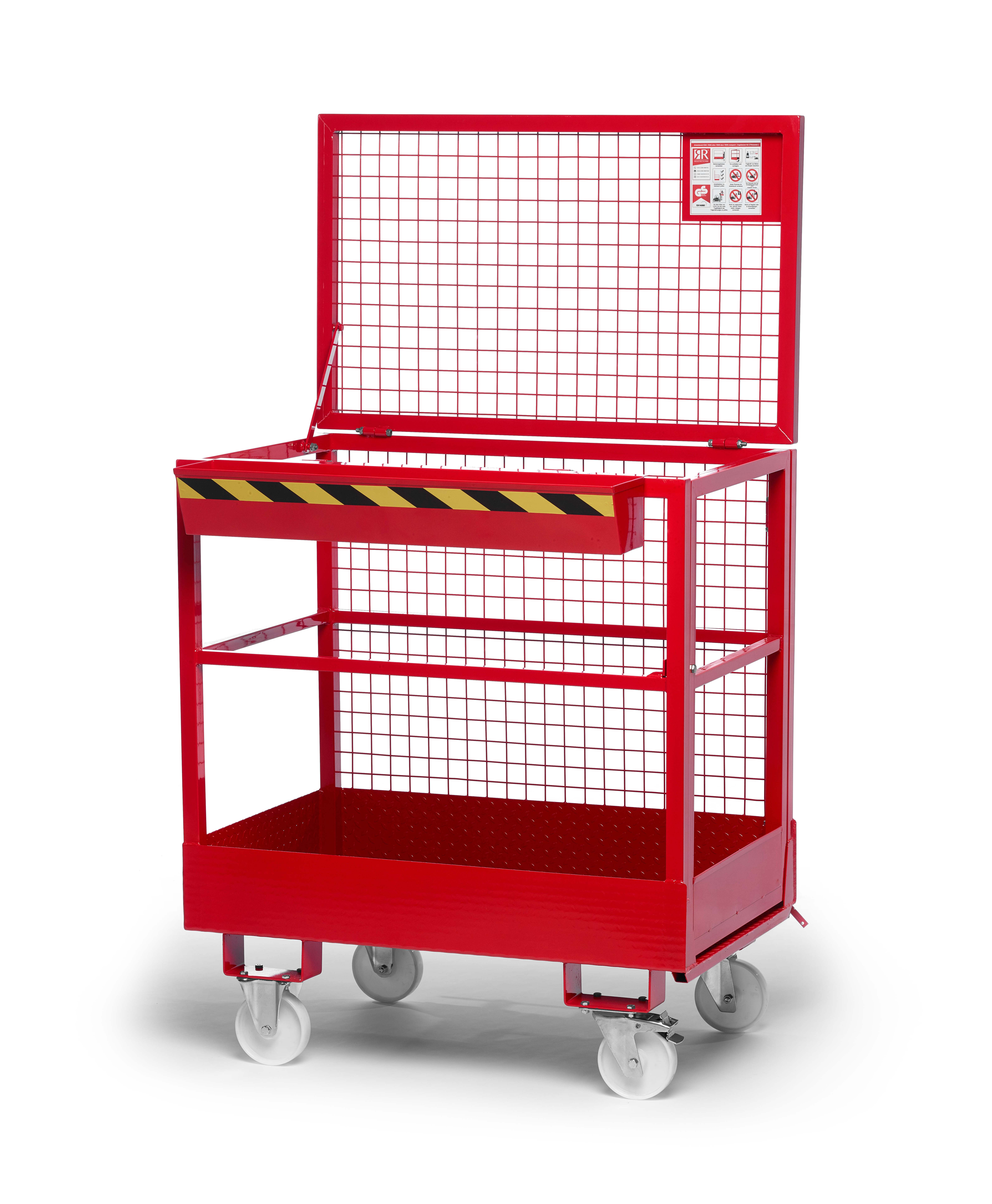 Arbeitskorb-RAK-RAL-3000-Solo-V3-mit-Rollen