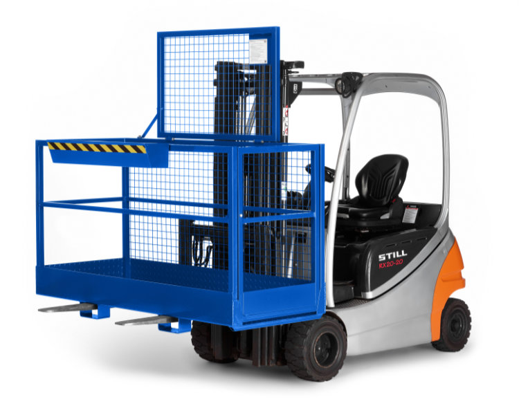 Extra breite Stapler Arbeitsbühne RAK-BIG 2000mm für 2 Personen und großflächige Wartung