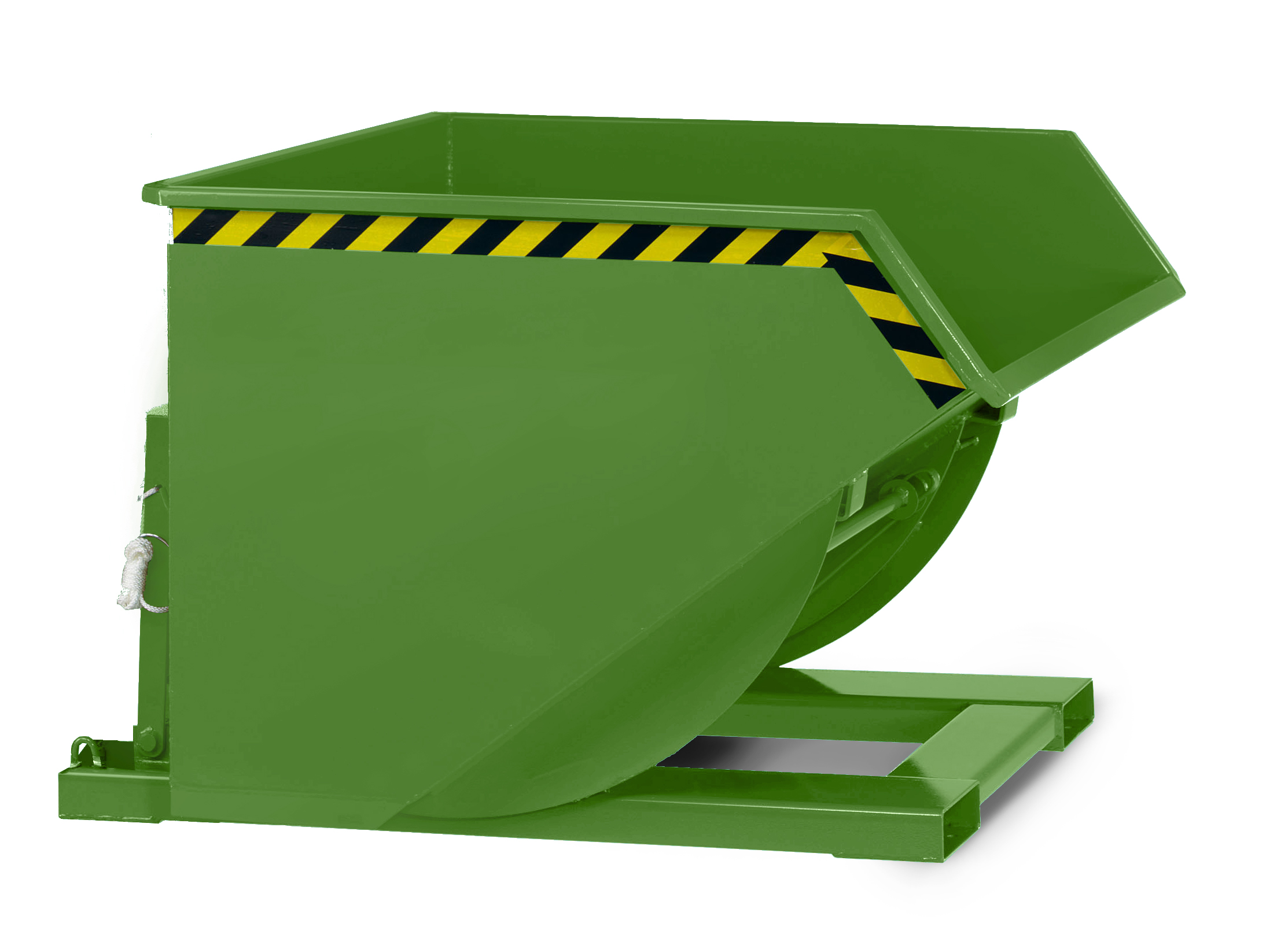 Heavy duty tipping container for forklifts