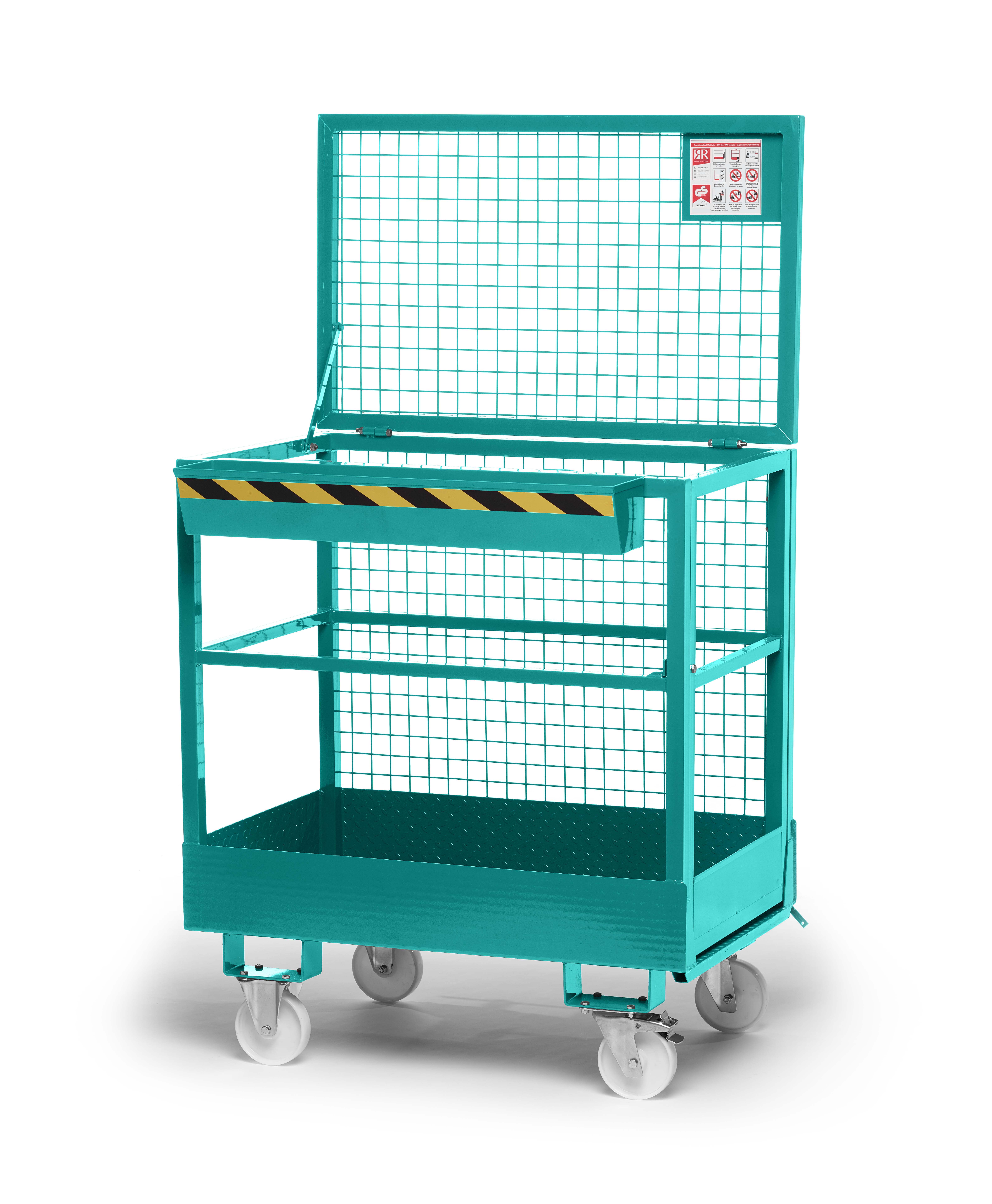 Arbeitskorb-RAK-RAL-5018-Solo-V3-mit-Rollen